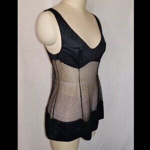 Vintage black mesh tank top